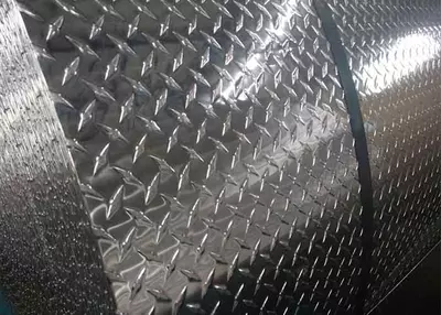diamond pattern of embossed aluminum foil