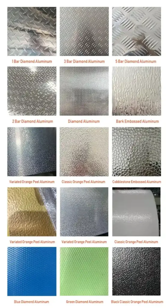 Surface finish of embossed aluminum plate