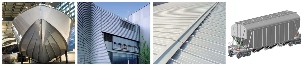 5086 aluminum for boat hull, railway cars, building facades, roofing