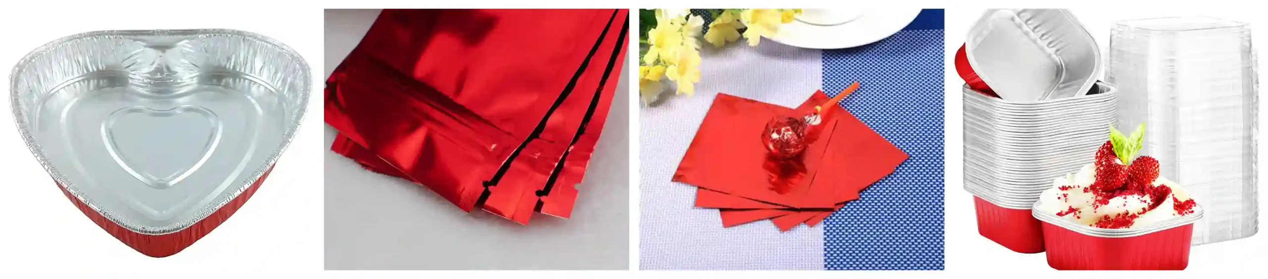red aluminum foil for packaging, a wrapper for chocolate candies and cigarette packaging