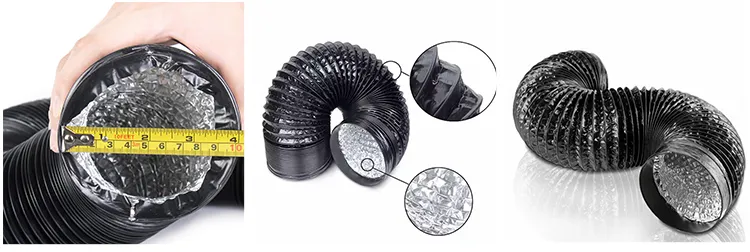 Black Aluminum Foil Air Flexible Duct Applications